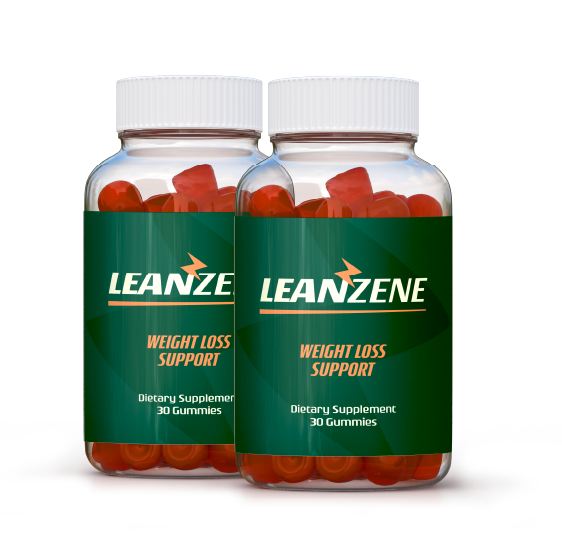 Leanzene dietary supplement gummies bottle with weight loss support label