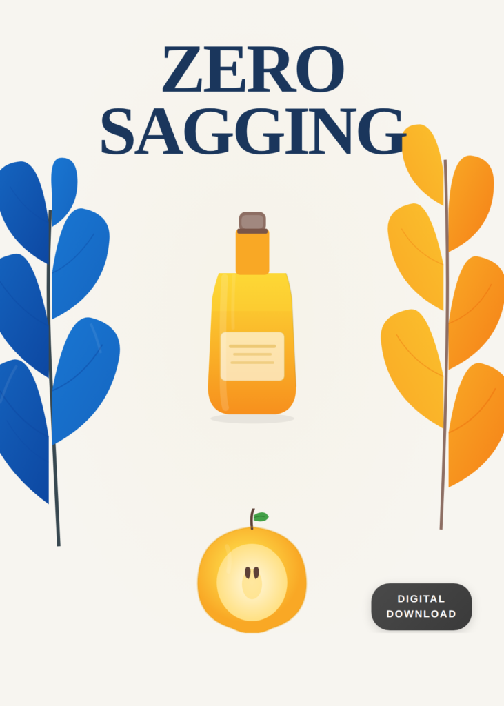 Zero Sagging digital download bonus cover with wellness illustration design